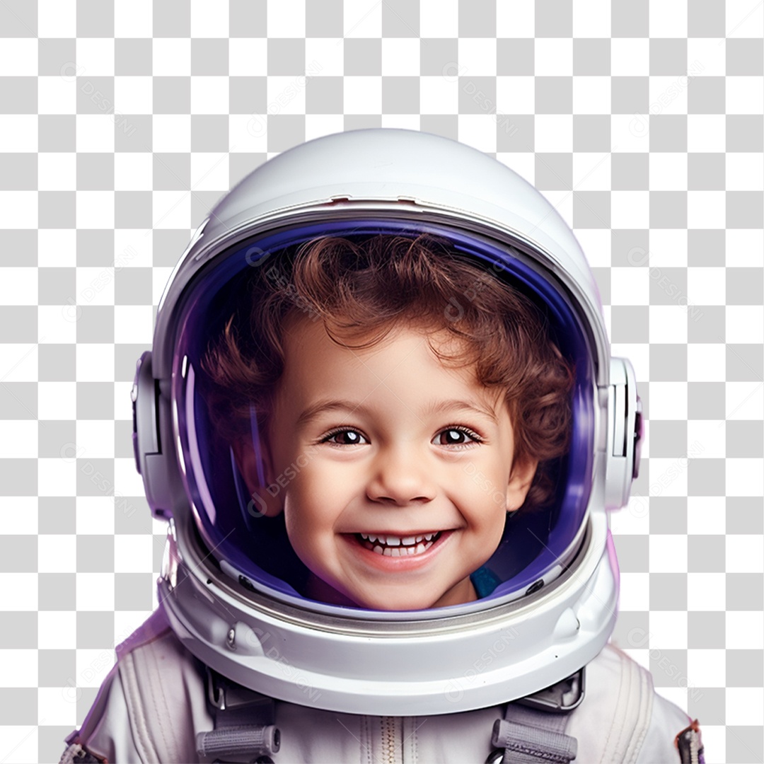 Criança com Fantasia de Astronauta PNG Transparente