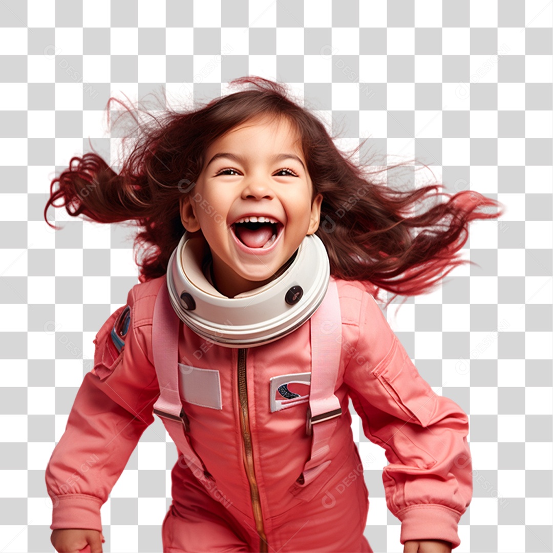 Criança com Fantasia de Astronauta PNG Transparente