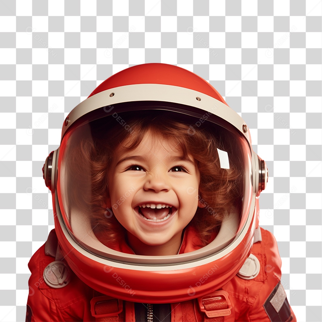 Criança com Fantasia de Astronauta PNG Transparente