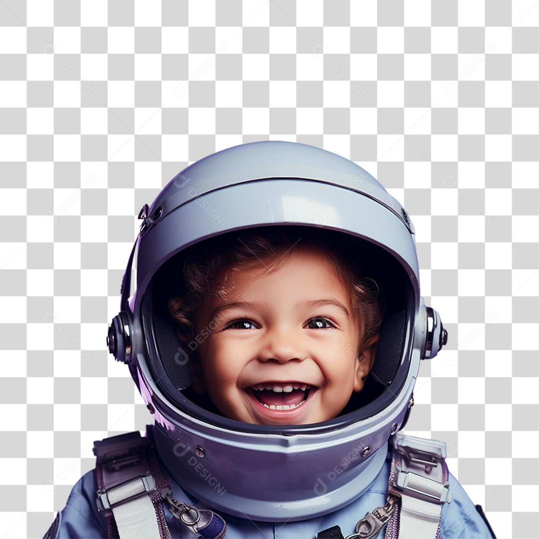 Criança com Fantasia de Astronauta PNG Transparente