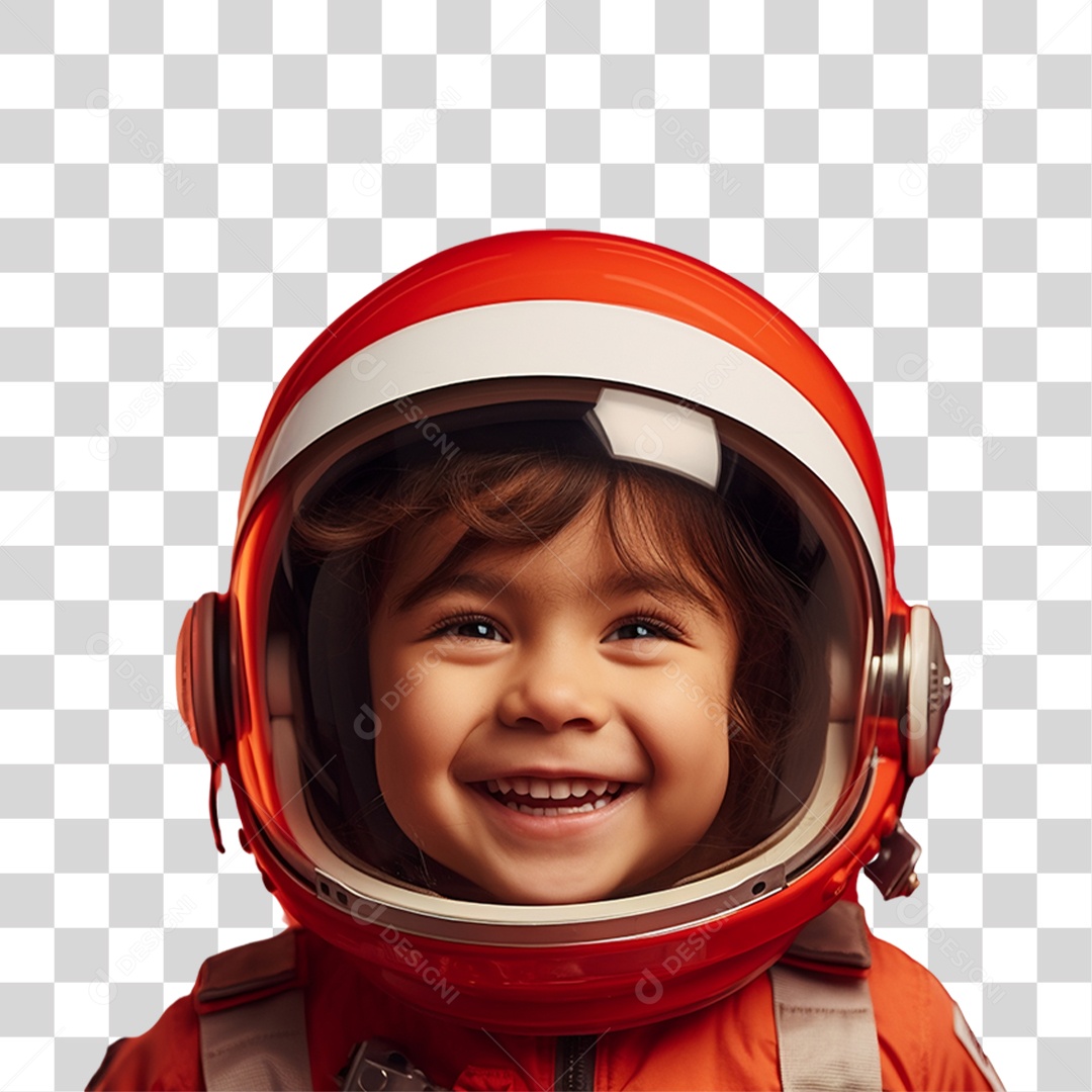 Criança com Fantasia de Astronauta PNG Transparente
