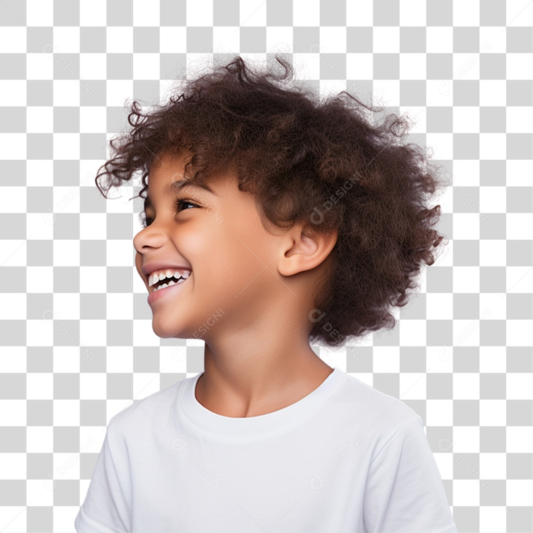 Criança Sorrindo Olhando para o Lado PNG Transparente