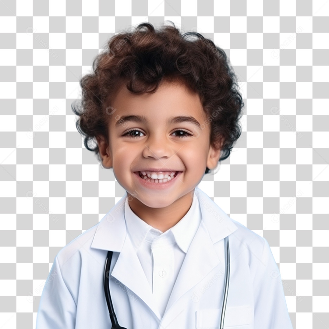 Criança com Fantasia de Médico PNG Transparente