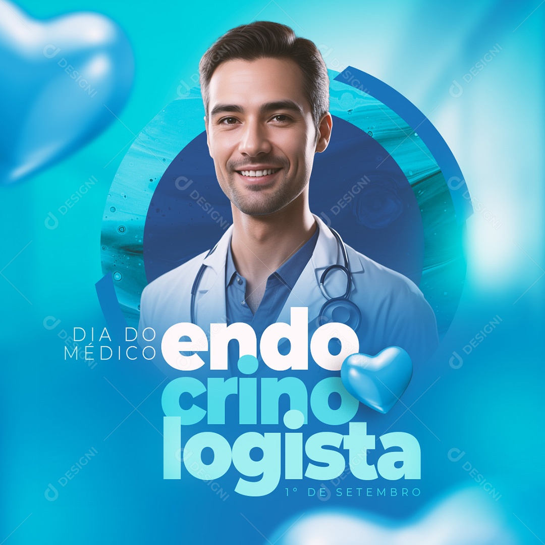 Feed Dia Do Médico Endocrinologista 1 de Setembro Social Media PSD Editável