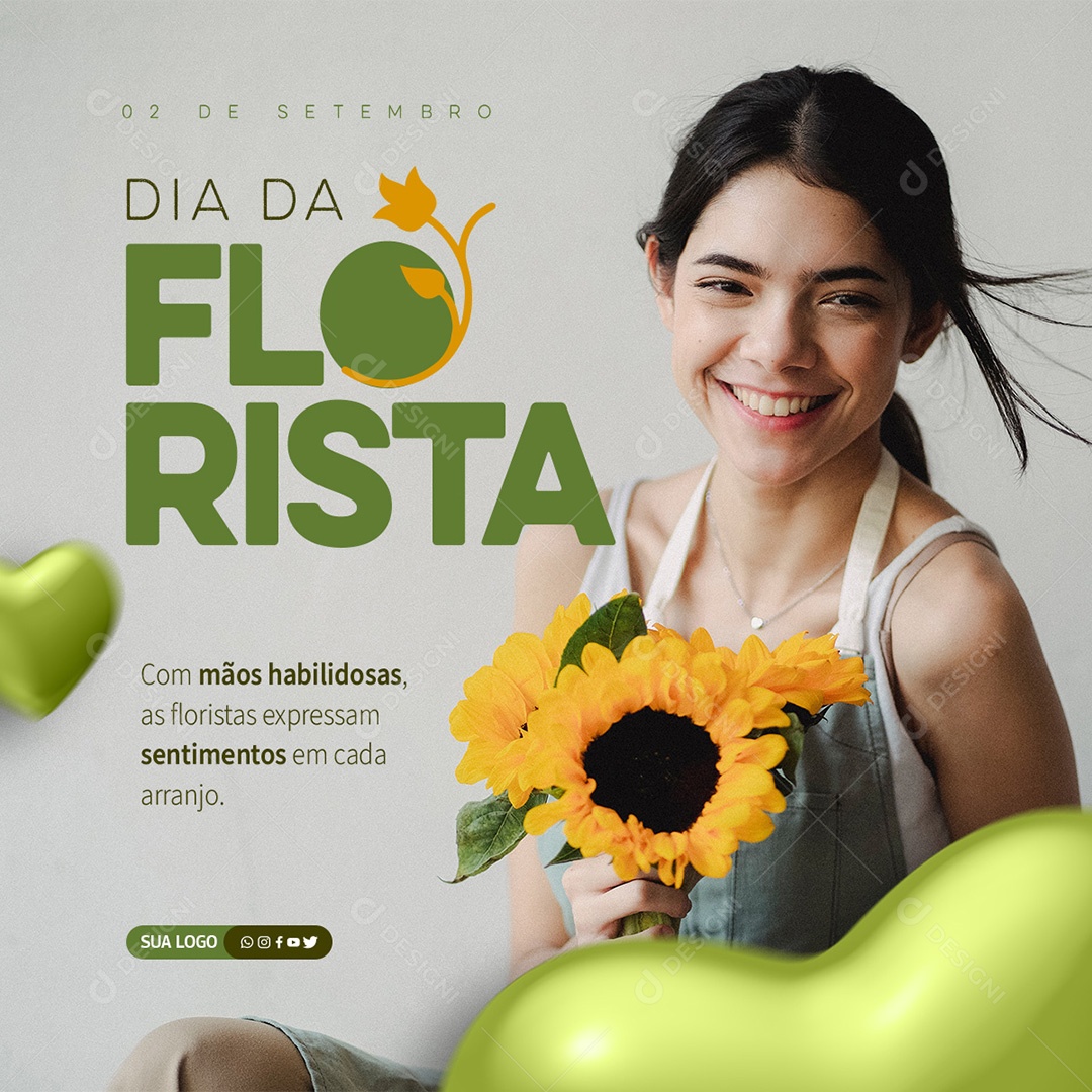 Dia Da Florista 02 De Setembro Social Media PSD Editável