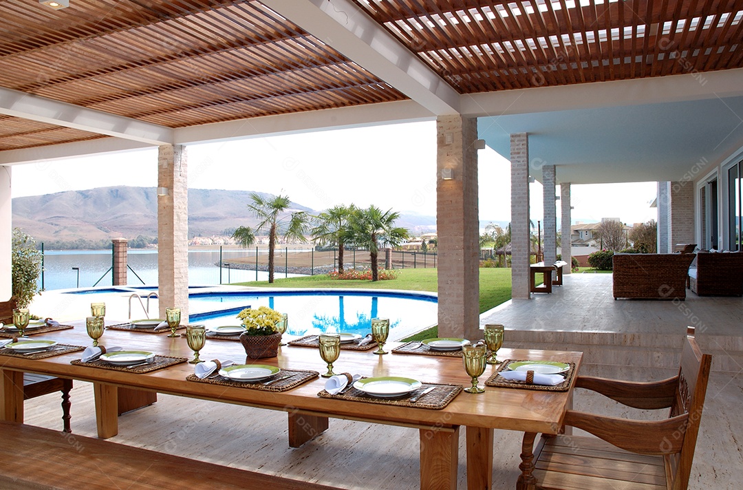 Varanda de uma casa de verão