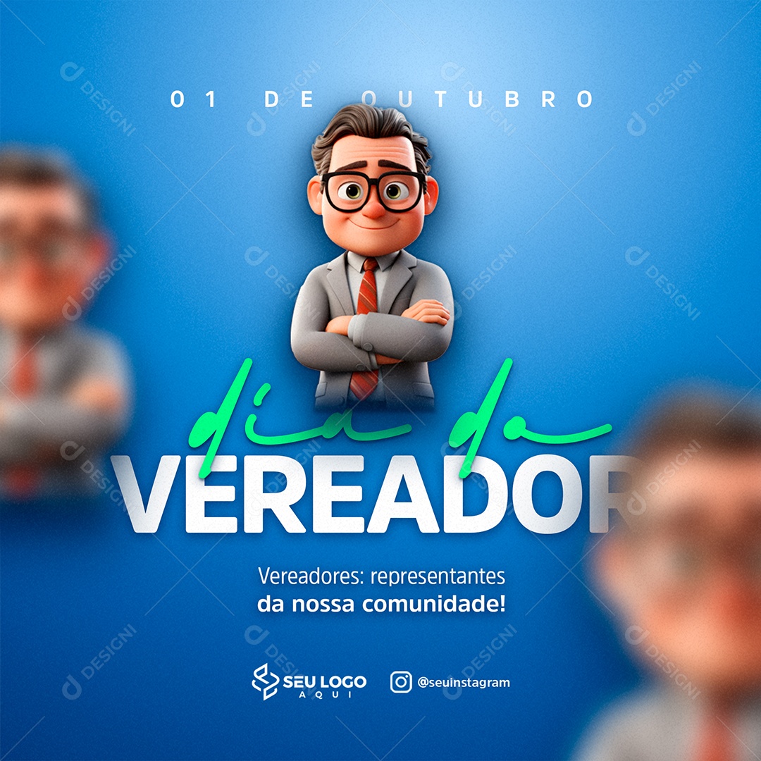 Social Media 01 De Outubro Dia Do Vereador Comunidade PSD Editável