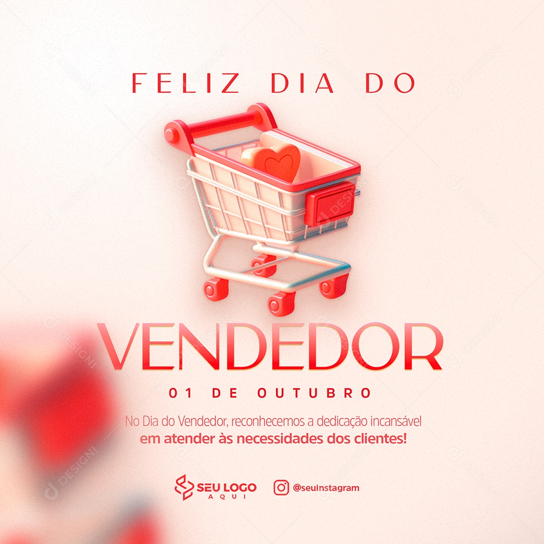 Feliz Dia Do Vendedor 01 De Outubro Social Media PSD Editável