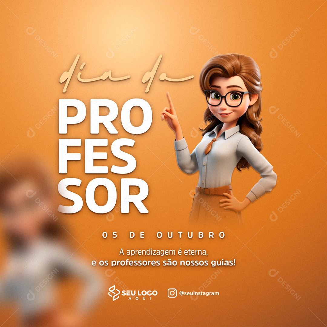 Social Media 05 de Outubro Dia Internacional Do Professor PSD Editável