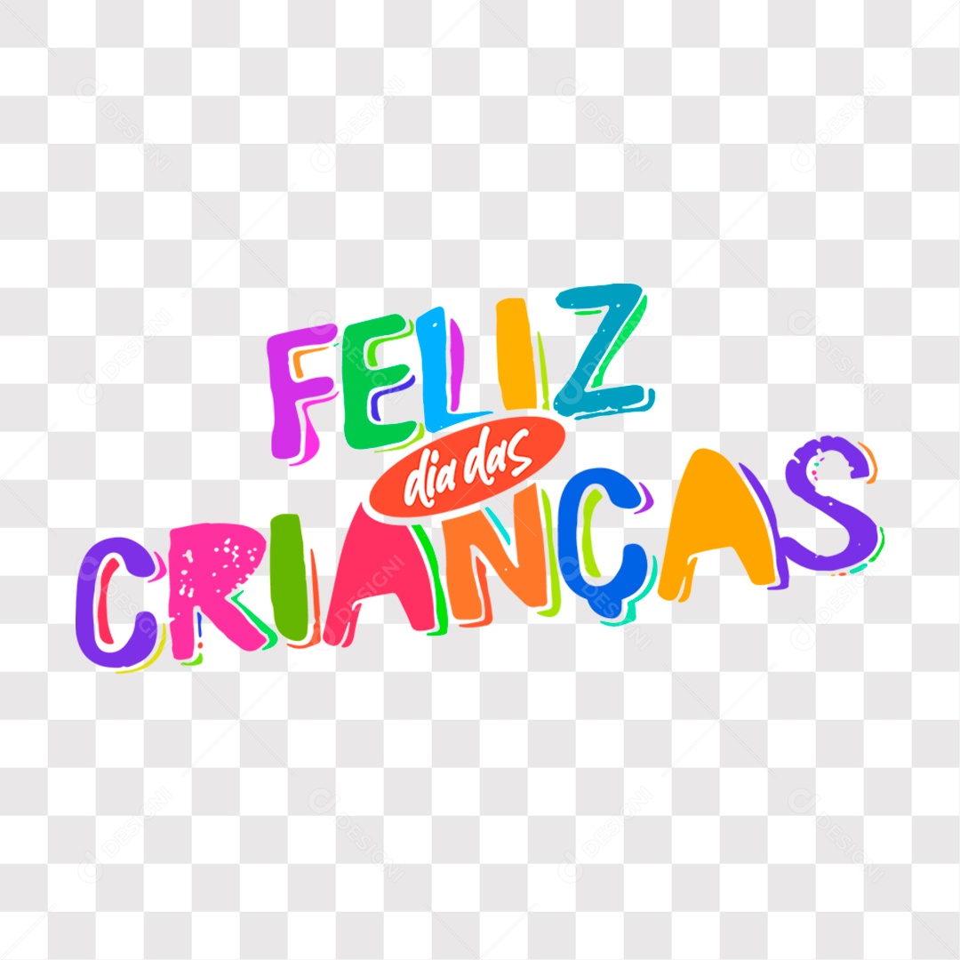 Lettering Texto Feliz Dia Das Crianças EPS + PNG