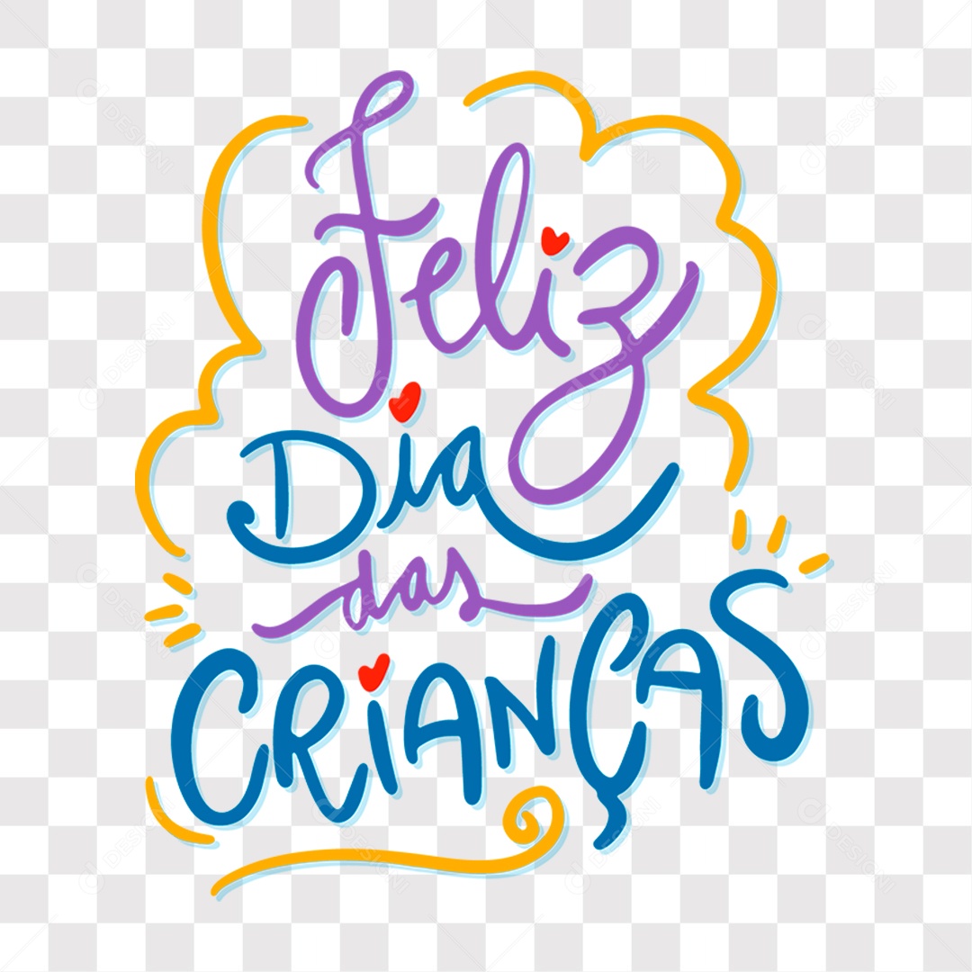 Lettering Texto Feliz Dia Das Crianças EPS + PNG