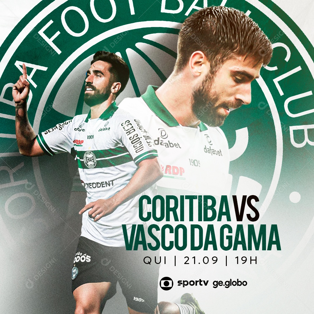 Flyer Futebol Coritiba Vs Vasco Da Gama Social Media PSD Editável