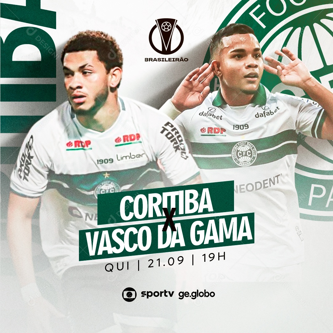 Social Media Flyer Futebol Coritiba X Vasco Da Gama PSD Editável