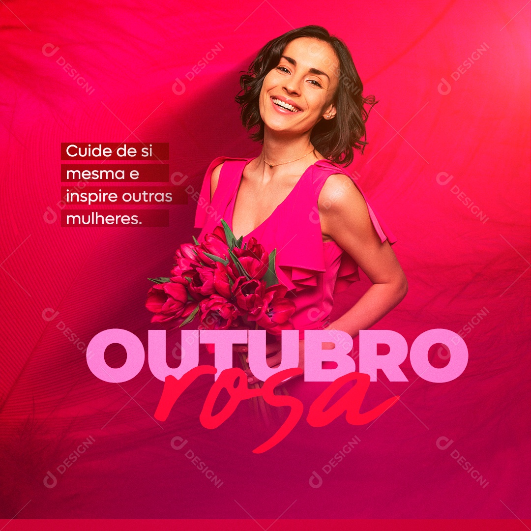Social Media Cuide de Si Outubro Rosa PSD Editável