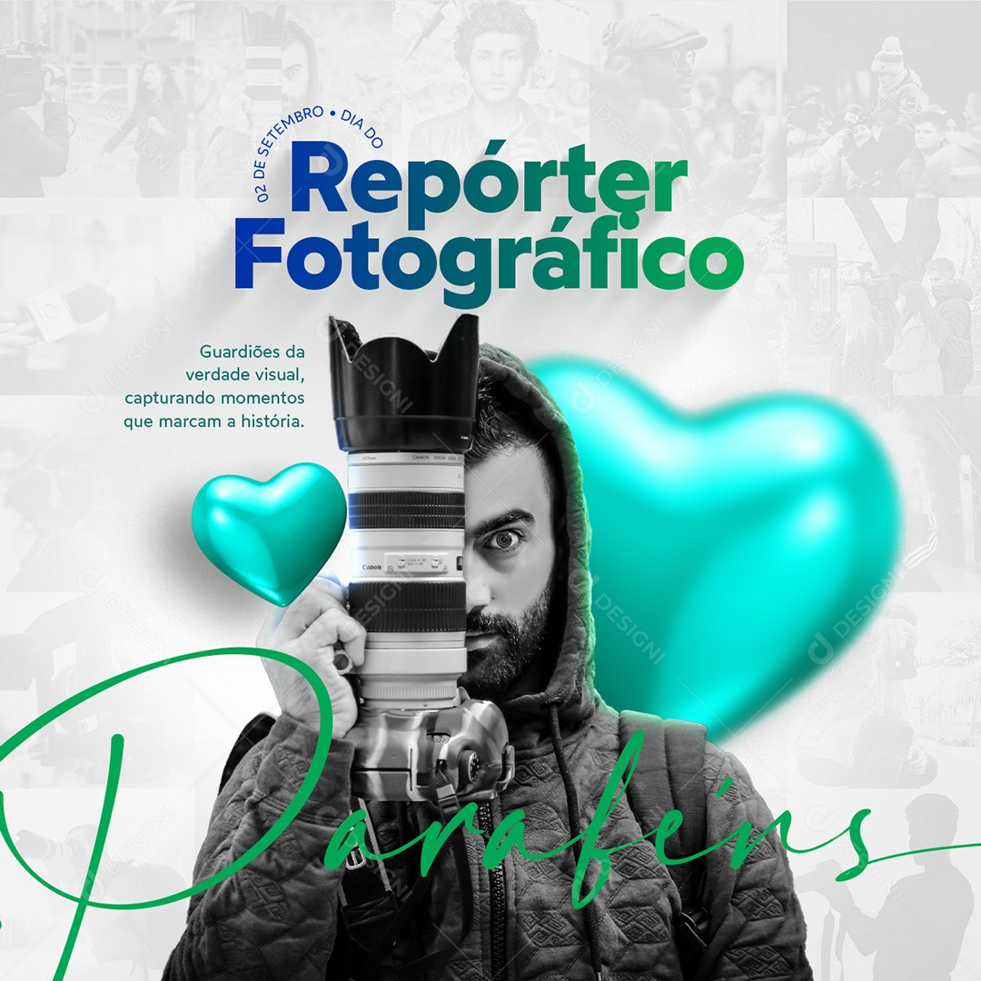 Dia do Repórter Fotográfico 2 de Setembro Capturando Momentos que Marcam a História Social Media PSD Editável