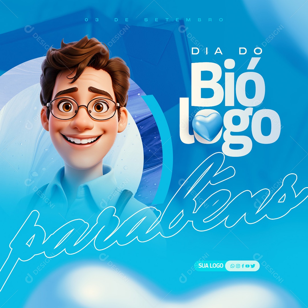 Dia Do Biólogo 03 De Setembro Parabéns Social Media PSD Editável