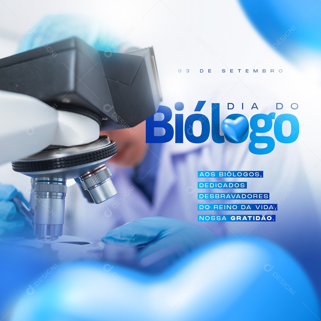 Dia Do Biólogo 03 De Setembro Dedicados Desbravadores do Reino da Vida nossa Gratidão Social Media PSD Editável