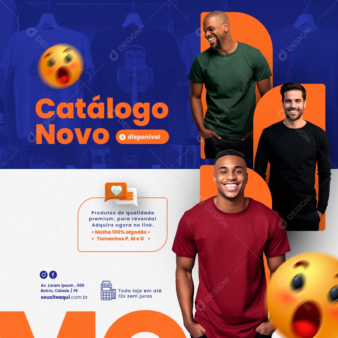 Loja de Roupas Catálogo Novo Disponível Social Media PSD Editável