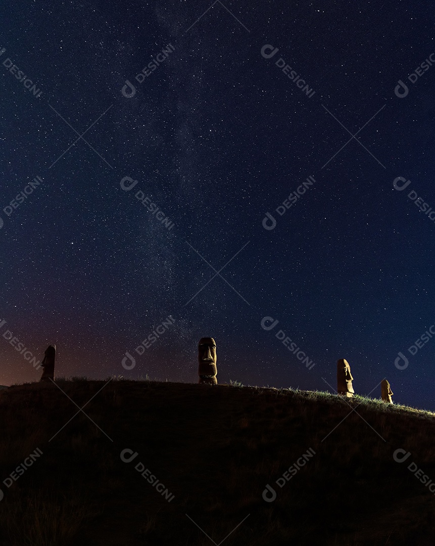 Estoque de cabeças sobre uma montanhas