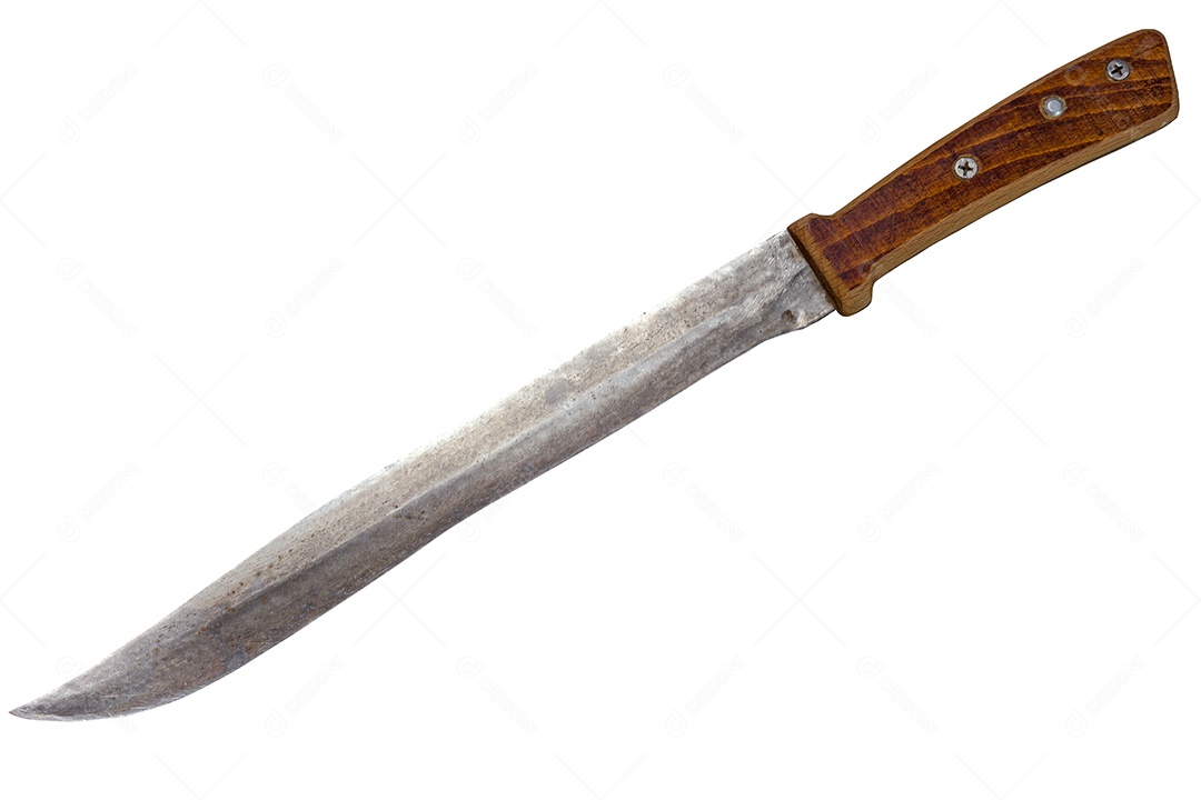 Faca de cozinha longa e velha