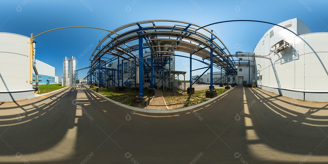 Panorama da infraestrutura de tubulação de refrigeração externa