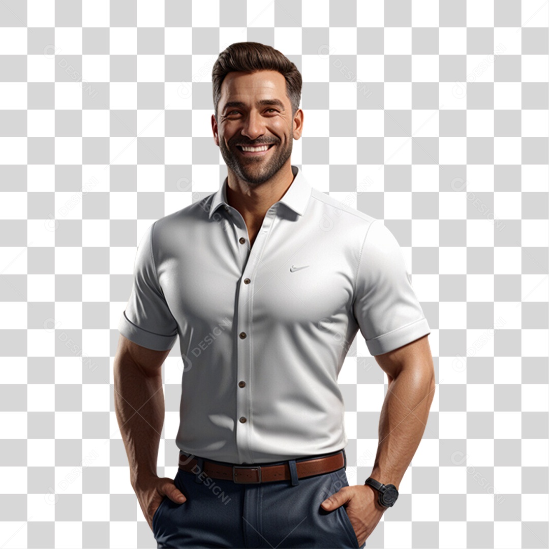 Homem Sorrindo Feliz PNG Transparente