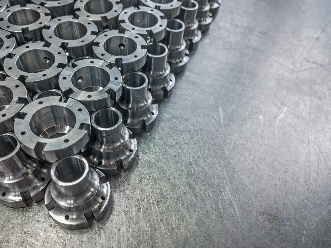 Fundo de peças cilíndricas de aço brilhante