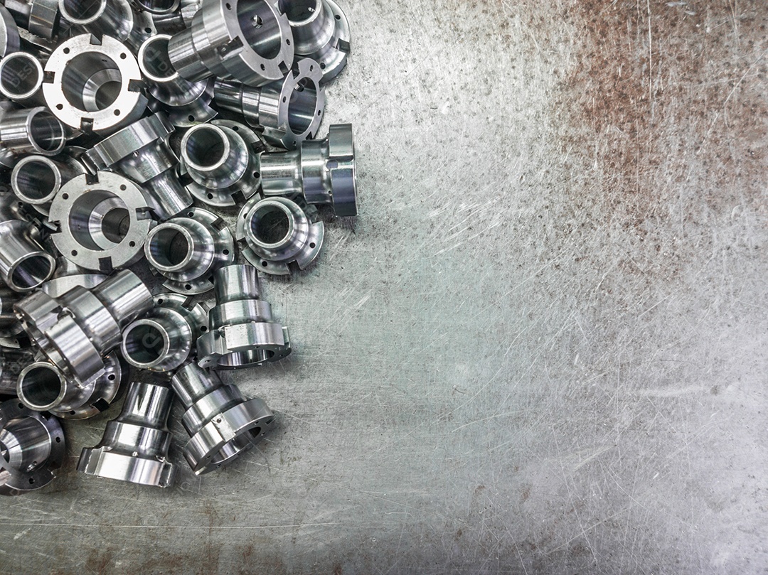 Fundo de peças cilíndricas de aço brilhante