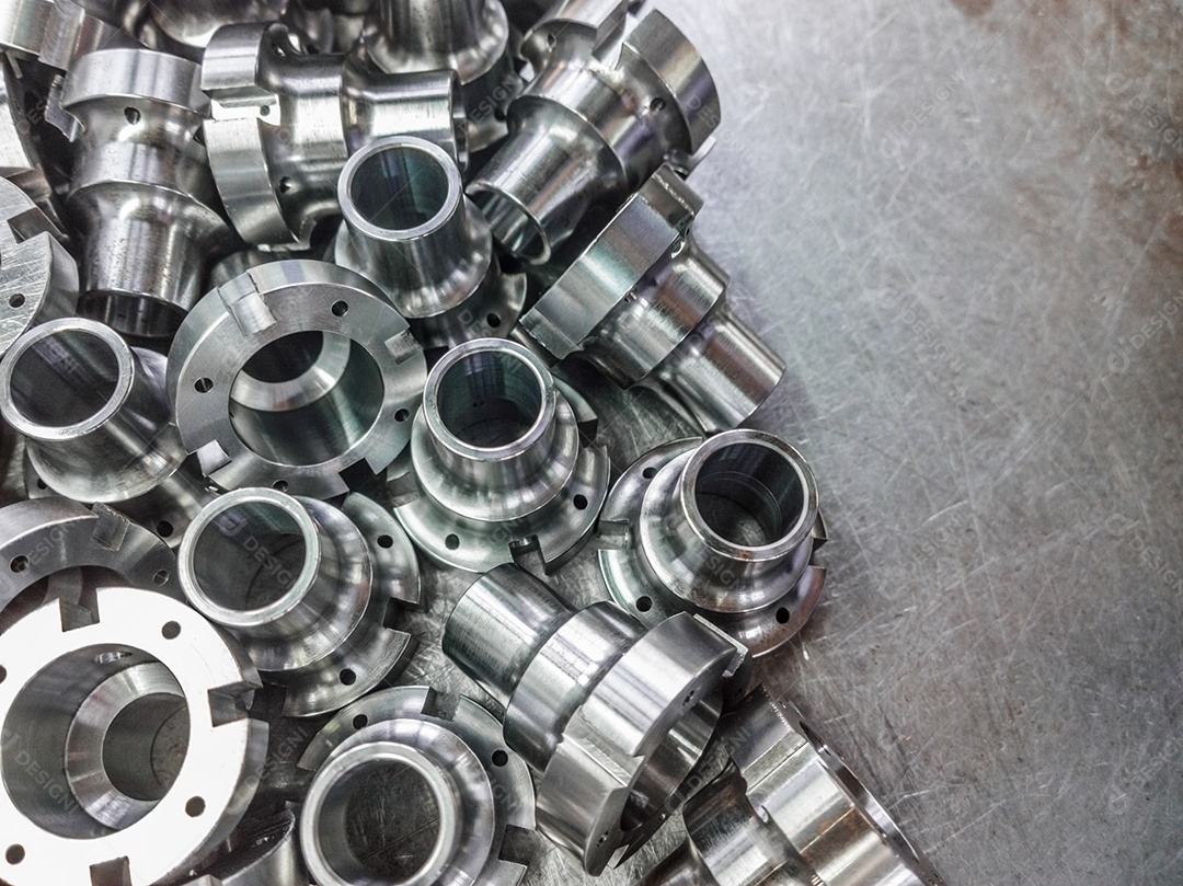 Fundo de peças cilíndricas de aço brilhante