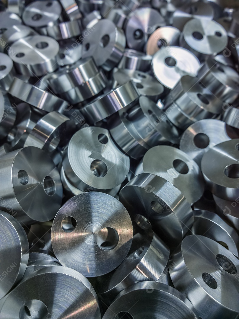 Fundo de peças cilíndricas de aço brilhante