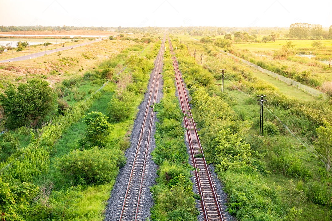 Vista aérea de um estrada