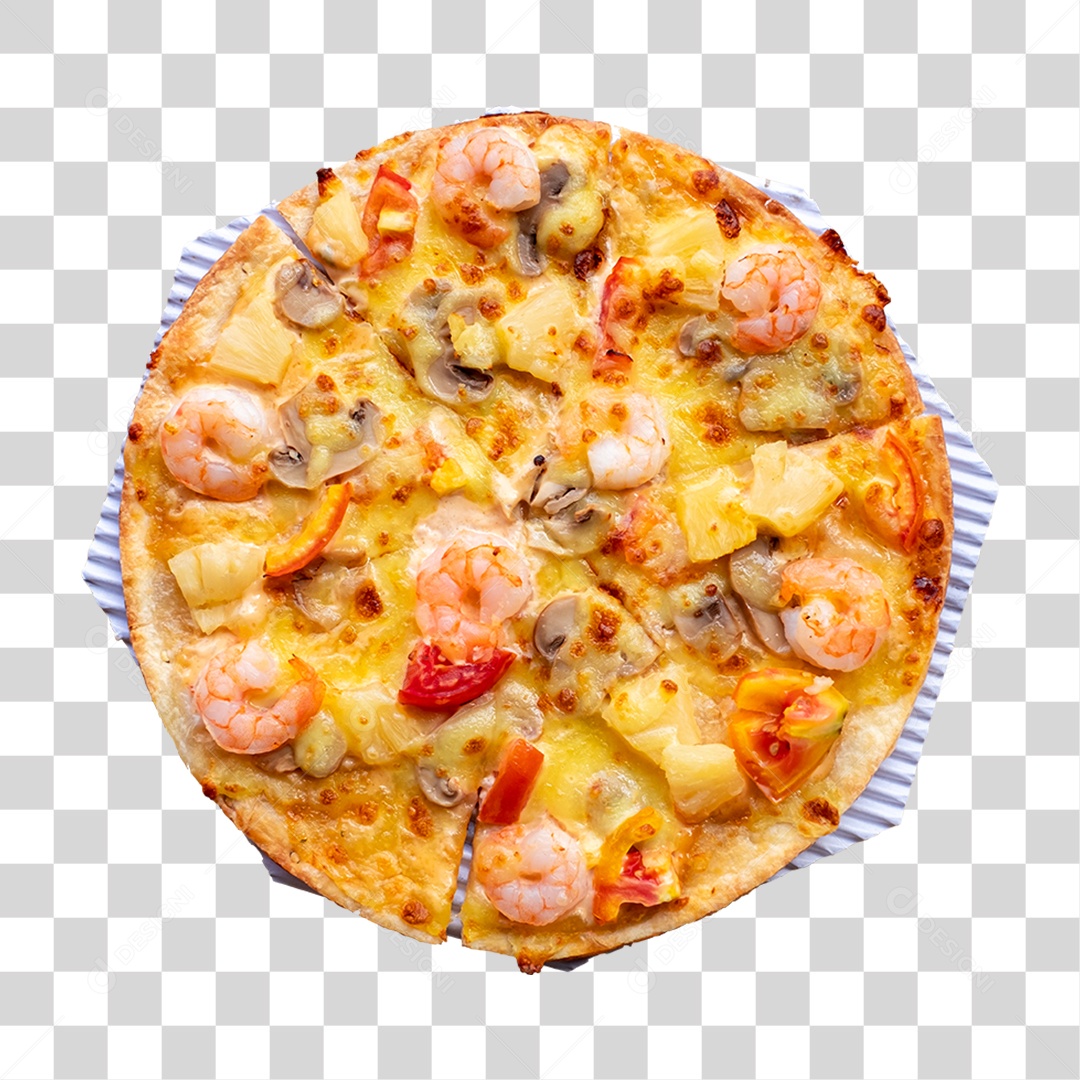 Mini Pizza de Camarão PNG Transparente