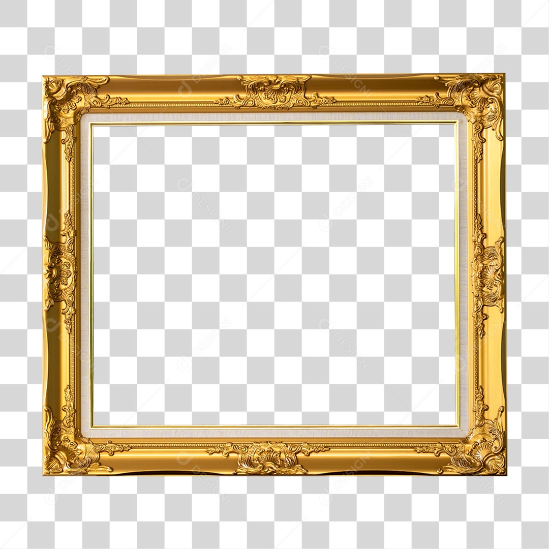Quadro Dourado PNG Transparente
