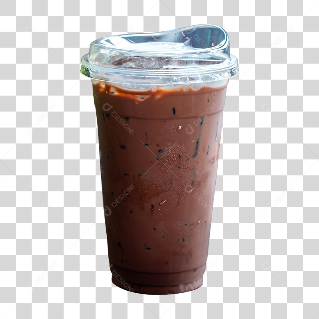 Copo de Chocolate Gelado PNG Transparente