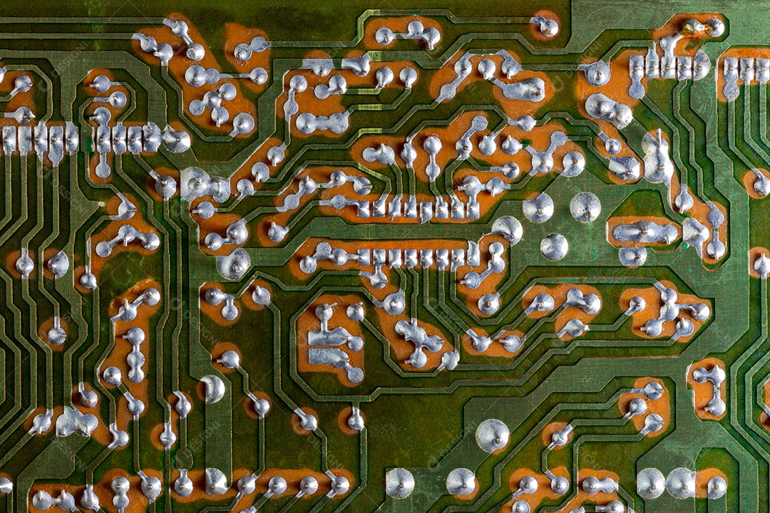 PCB analógico verde sem componentes