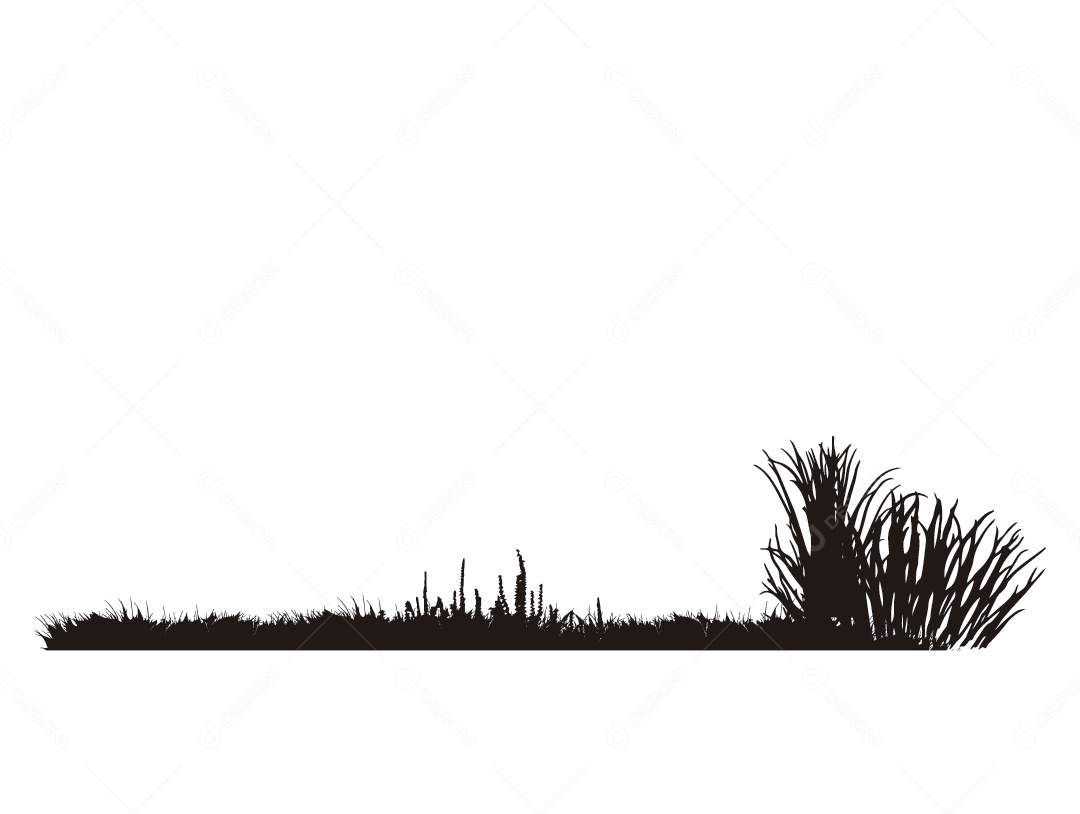 Silhueta de Grama Ilustração Vetor EPS