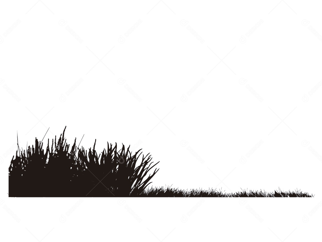 Silhueta de Vegetação Ilustração Vetor EPS