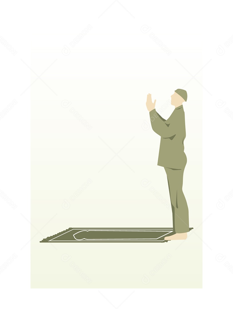 Homem Mulçumano Orando Ilustração Vetor EPS