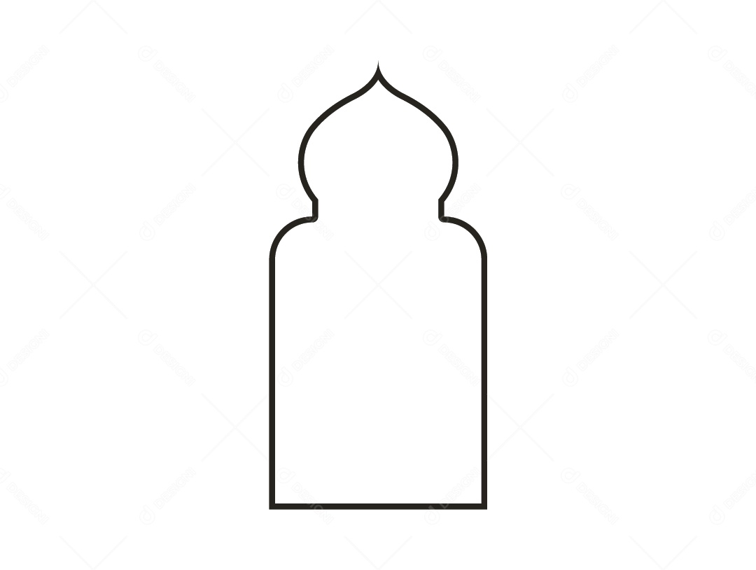 Desenho de Um Arco Islâmico Vetor EPS