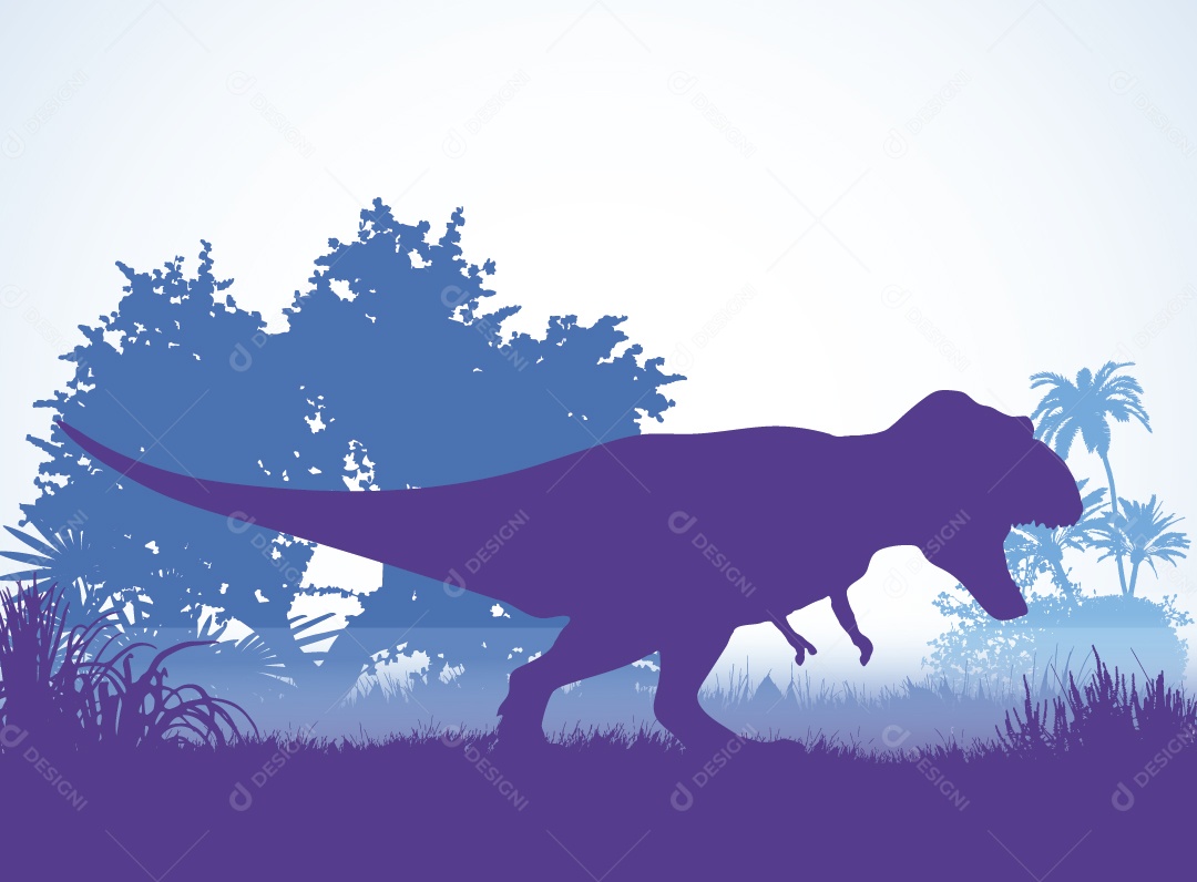 Silhueta de um de Dinossauro Vetor EPS