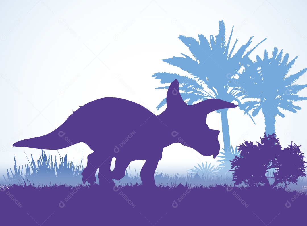 Silhueta de uma de Dinossauro Vetor EPS