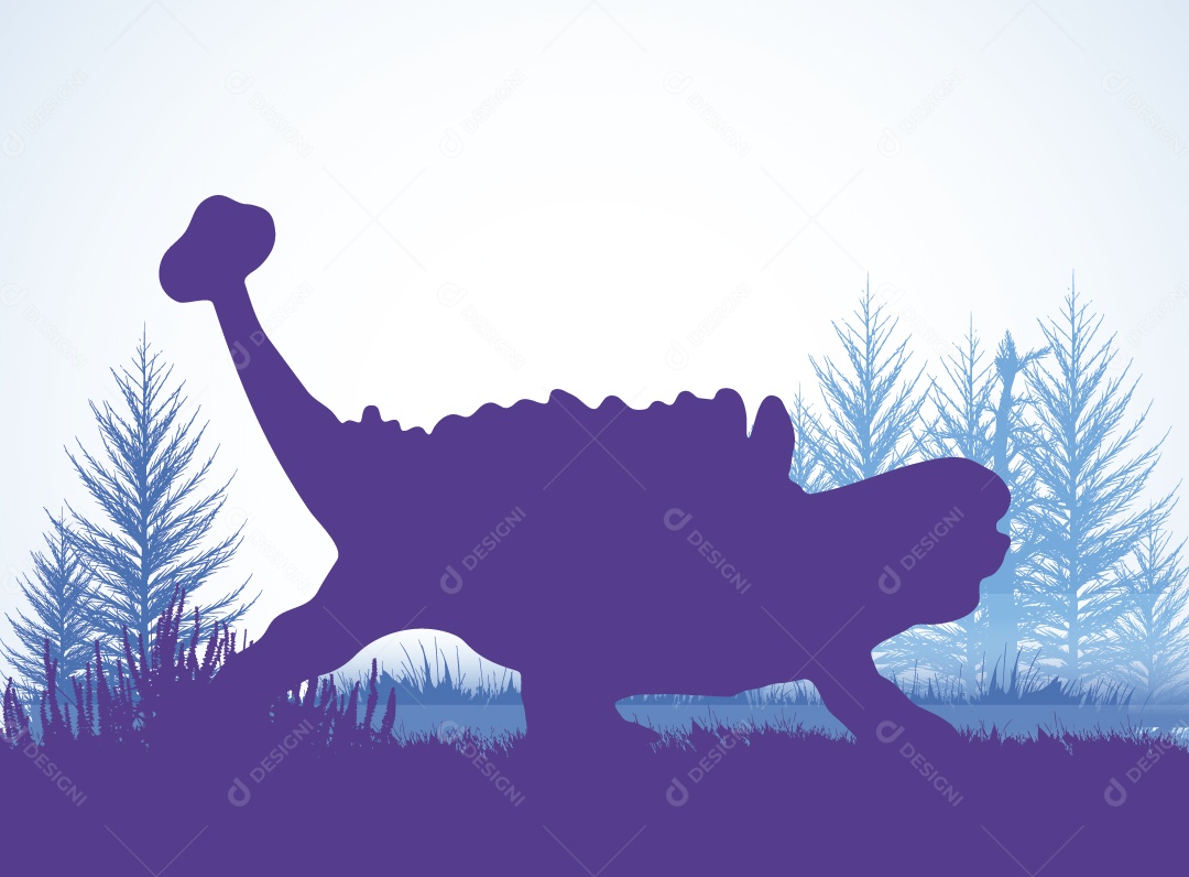 Silhueta de um de Dinossauro Vetor EPS