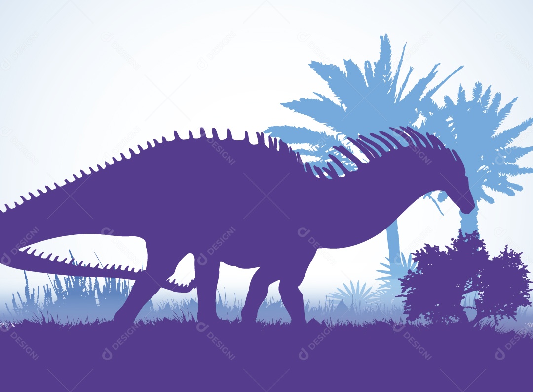 Silhueta de uma Espécie de Dinossauro Vetor EPS