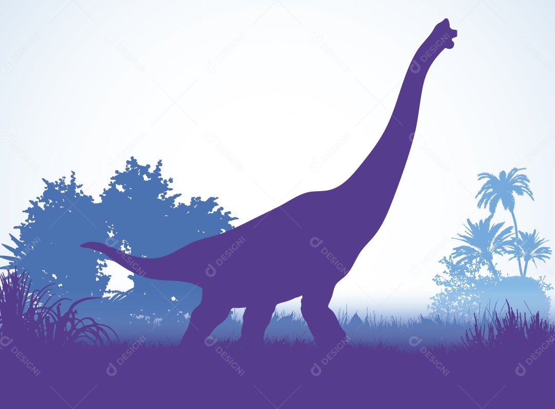 Silhueta de uma Espécie de Dinossauro Vetor EPS