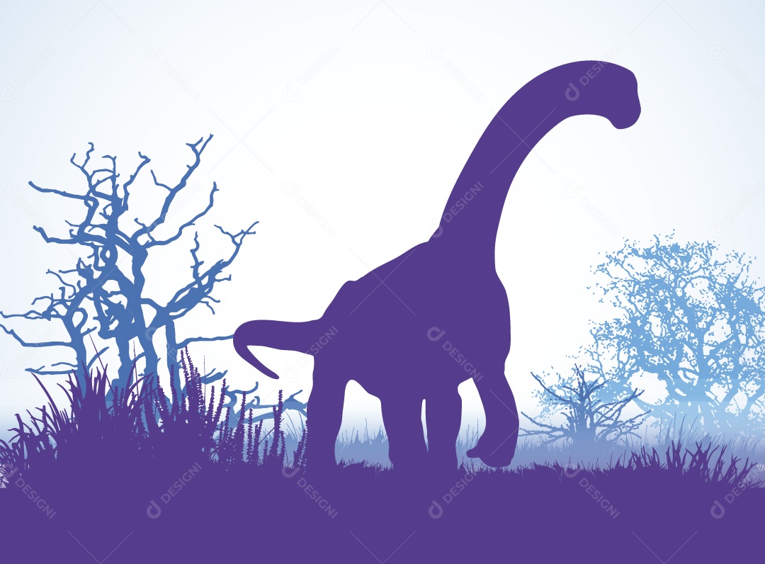 Silhueta de uma Espécie de Dinossauro Vetor EPS