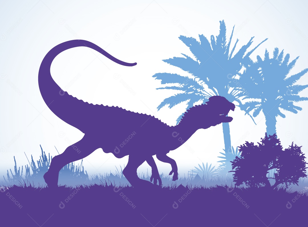 Silhueta de uma Espécie de Dinossauro Vetor EPS