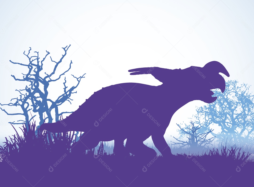 Silhueta de uma Espécie de Dinossauro Vetor EPS