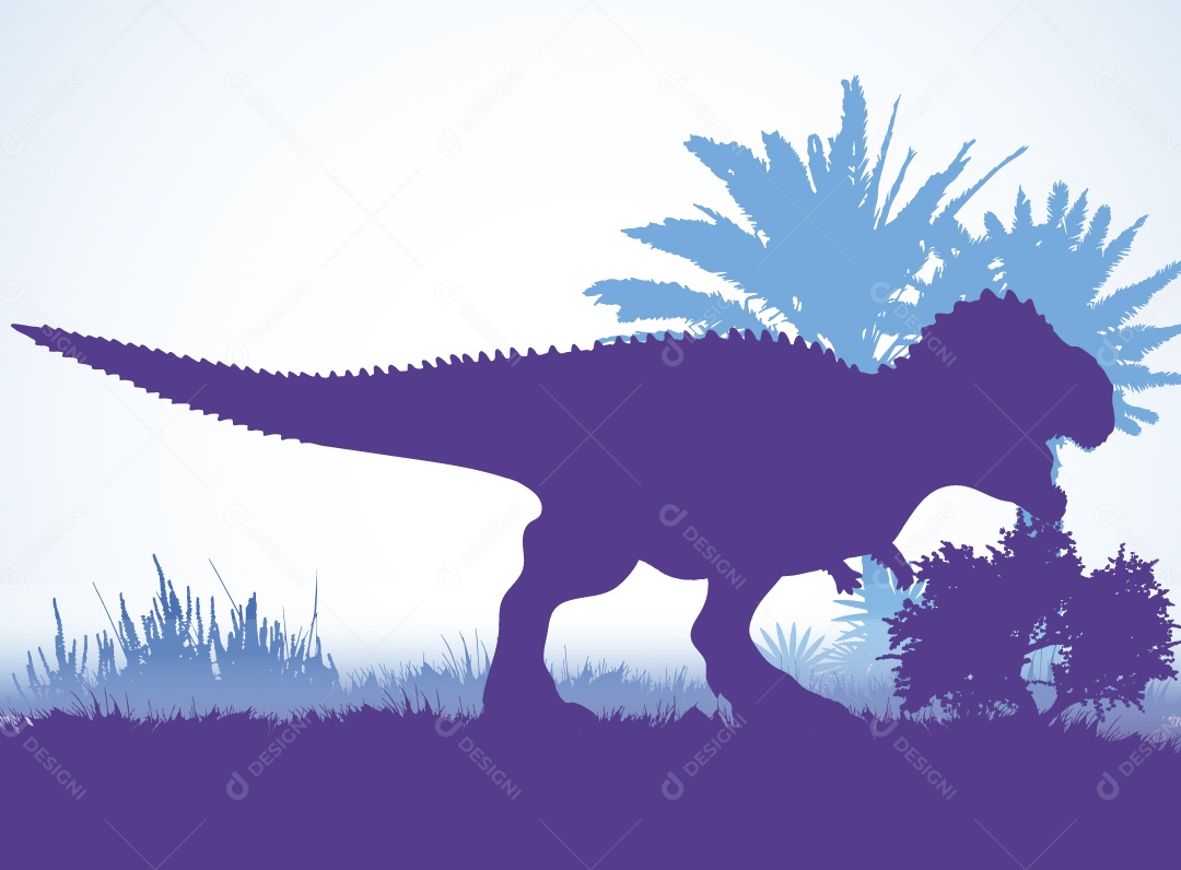 Silhueta de uma Espécie de Dinossauro Vetor EPS