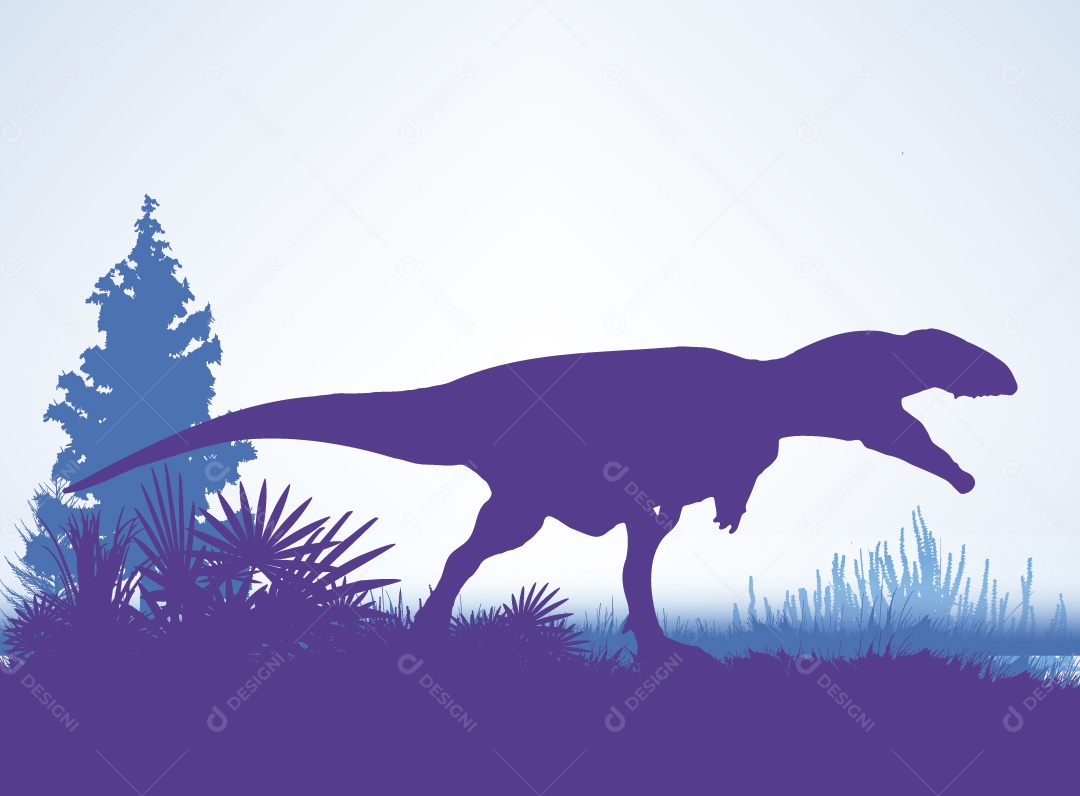 Silhueta de uma Espécie de Dinossauro Vetor EPS