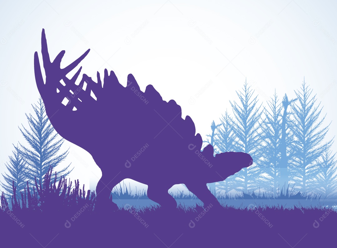 Silhueta de uma Espécie de Dinossauro Vetor EPS